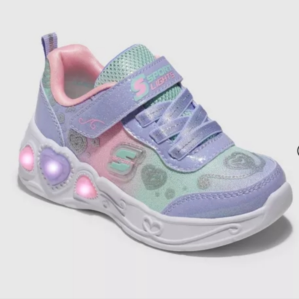S Sport By Skechers Toddler Lucia Sneakers - Lavender(LIGHT UP)NWT